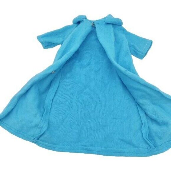 Vintage 1960s? Barbie Mod? Clone? Blue Long Robe Housecoat Jacket Silver Snaps - Picture 7 of 10